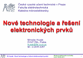 Titulní obrázek - Nové technologie a řešení elektronických prvků