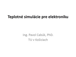 Titulní obrázek - Teplotné simulácie pre elektroniku