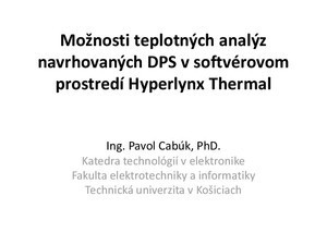 Titulní obrázek - Možnosti teplotných analýz navrhovaných DPS v softvérovom prostredí Hyperlynx Thermal