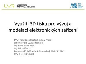 Titulní obrázek - Využití 3D tisku pro vývoj a modelaci elektronických zařízení